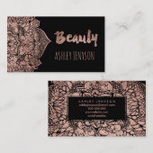 Roos goudboho floral mandala schoonheidstypografie visitekaartje (Voorkant / Achterkant)