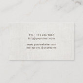 Roos goudboom Elegant linnen Visitekaartje (Achterkant)