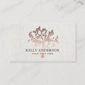 Roos goudboom Elegant linnen Visitekaartje (Voorkant)