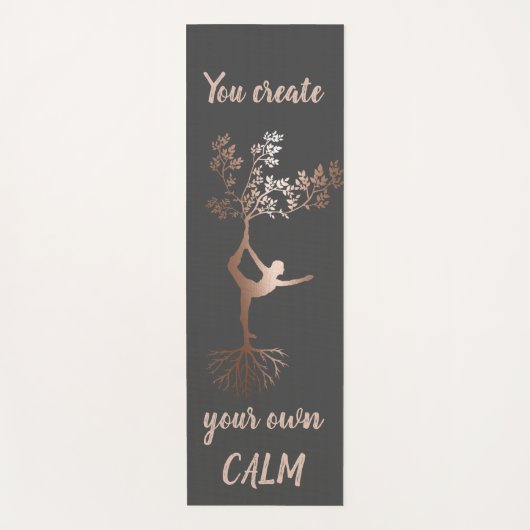 Roos goudboom Silhouette U Creëer uw eigen kalm Yogamat (Voorkant)