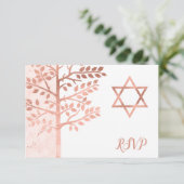 Roos goudboom van Life Bat Mitzvah RSVP (Staand voorkant)