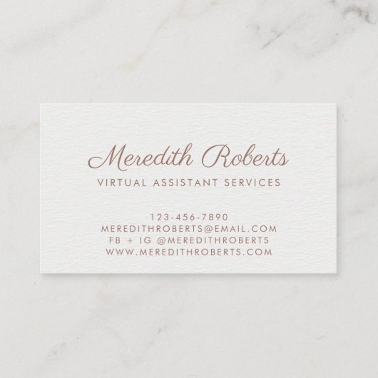 Roos goudborsgeborsteld metaal wit Lijst monogram Visitekaartje (Achterkant)