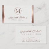 Roos goudborsgeborsteld metaal wit Lijst monogram Visitekaartje (Voorkant / Achterkant)