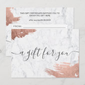 Roos goudborstelcertificaat met elegant elegant (Voorkant / Achterkant)