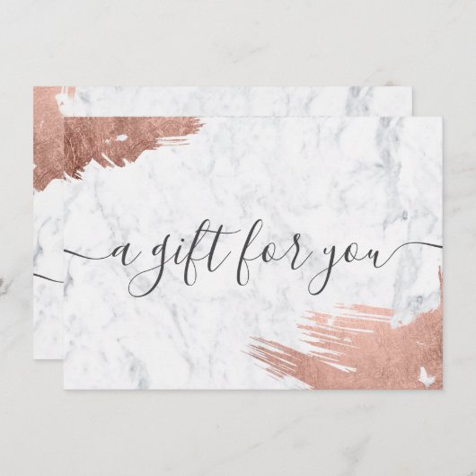 Roos goudborstelcertificaat met elegant elegant (Voorkant / Achterkant)