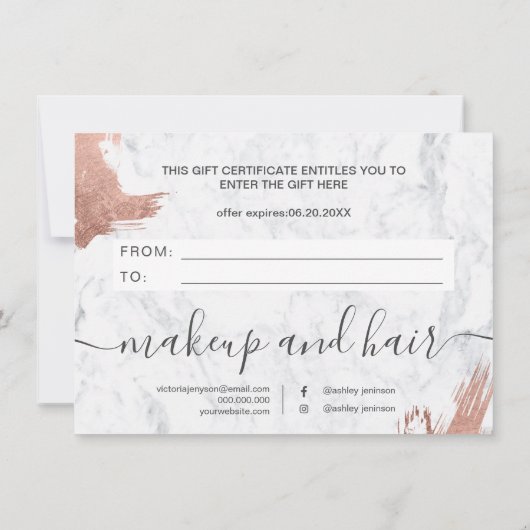 Roos goudborstelcertificaat met elegant elegant (Achterkant)