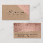 Roos goudborstels krafthaar make-up typografie visitekaartje (Voorkant / Achterkant)