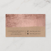 Roos goudborstels krafthaar make-up typografie visitekaartje (Achterkant)