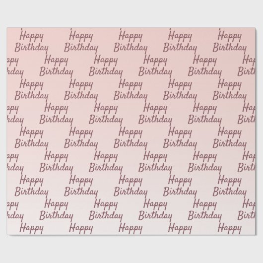 Roos goudbrauw Birthday Cadeaupapier (Vlak)