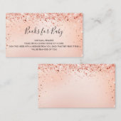 Roos goudbruin baby shower informatiekaartje (Voorkant / Achterkant)