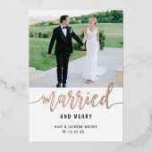 Roos goudbruin en bruinbruidjes folie feestdagenkaart (Voorkant)