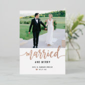 Roos goudbruin en bruinbruidjes folie feestdagenkaart (Staand Voorkant)