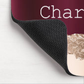 Roos goudbruin metaal met marmernaam muismat (Hoek)