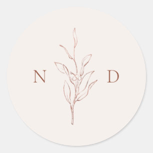 Roos goudbruin ronde sticker