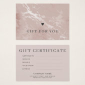 Roos goudbruin roze elegant cadeaubon visitekaartje (Voorkant /achterkant)