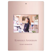 Roos goudbruin roze fotonaam sport klembord (Achterkant)