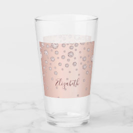 Roos goudbruindiamanten glas