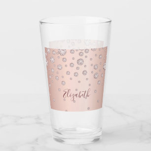 Roos goudbruindiamanten glas