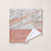 Roos goudbruine abstracte marmer elegant girale na bad handdoek (Wasdoekje)