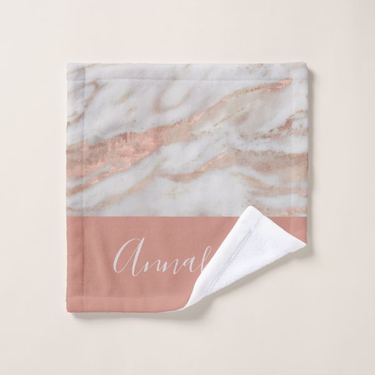 Roos goudbruine abstracte marmer elegant girale na bad handdoek (Wasdoekje)