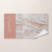 Roos goudbruine abstracte marmer elegant girale na bad handdoek (Handdoek)