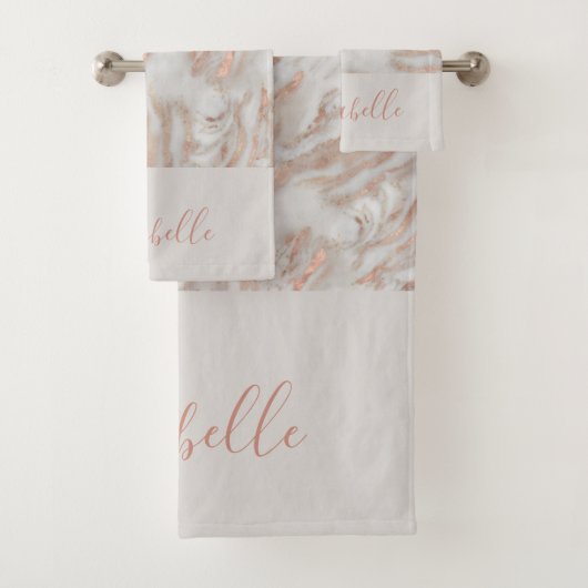 Roos goudbruine abstracte marmer elegant girale na bad handdoek (Insitu)