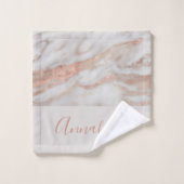Roos goudbruine abstracte marmer elegant girale na bad handdoek (Wasdoekje)