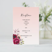 Roos goudbruine bruidegans informatiekaartje (Staand voorkant)