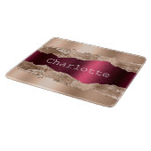 Roos goudbruine bruine agate marmer elegant snijplank (Hoek)