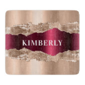 Roos goudbruine marmer snijplank (Voorkant)