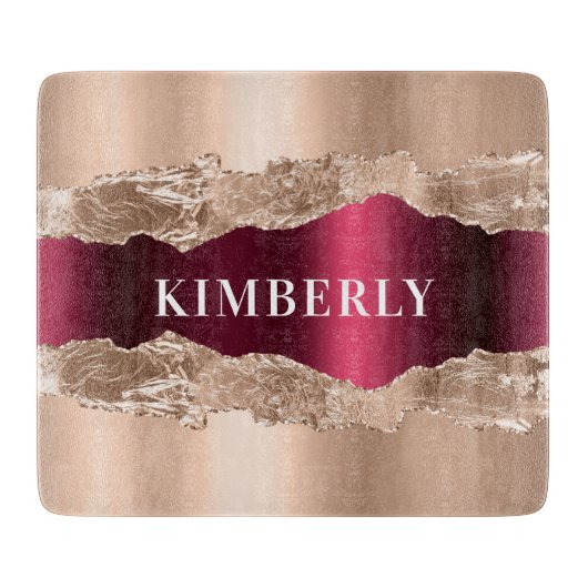 Roos goudbruine marmer snijplank (Voorkant)