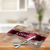 Roos goudbruine marmer snijplank