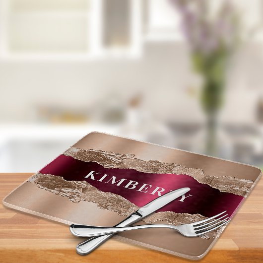 Roos goudbruine marmer snijplank