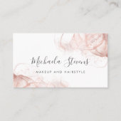 Roos goudbruine roze elegant script visitekaartje (Voorkant)