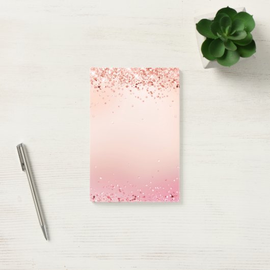 Roos goudbruine roze glitter post-it® notes (Kantoor)