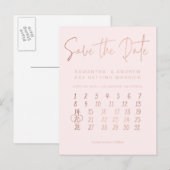 Roos goudbruine roze kalender met uitzondering van aankondigingskaart (Voorkant / Achterkant)