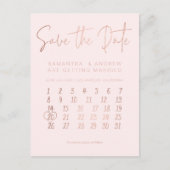 Roos goudbruine roze kalender met uitzondering van aankondigingskaart (Voorkant)