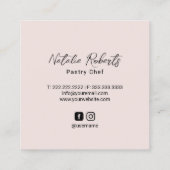 Roos goudConfetti Vierkante Visitekaartje (Achterkant)