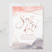 Roos gouddagochtend Waterverf Geometrische kalligr Save The Date (Voorkant)