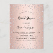 Roos gouddiamant glamoureus vrijgezellenfeest briefkaart (Voorkant)