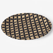 Roos gouddiamantcirkel op zwarte achtergrond papieren bordje (Gekanteld)