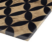 Roos gouddiamantcirkel op zwarte achtergrond snijplank (Hoek)