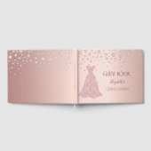 Roos gouddiamanten roze jurk Quinceanera Gastenboek (Volledig)