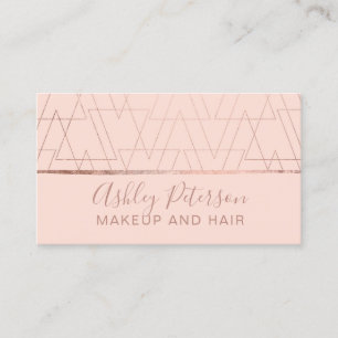 Roos gouddriehoeken blauw haar make-up typografie visitekaartje