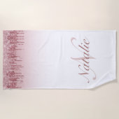 Roos gouddruppelaar mousserende nevel strandlaken (Voorkant)