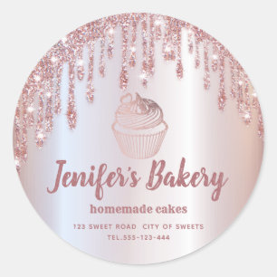 Roos gouddruppels Homemade cupcakes and sweets Cla Ronde Sticker