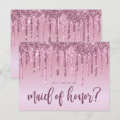 Roos gouddruppels zullen je mijn eerbewijs zijn uitnodiging briefkaart (Voorkant / Achterkant)