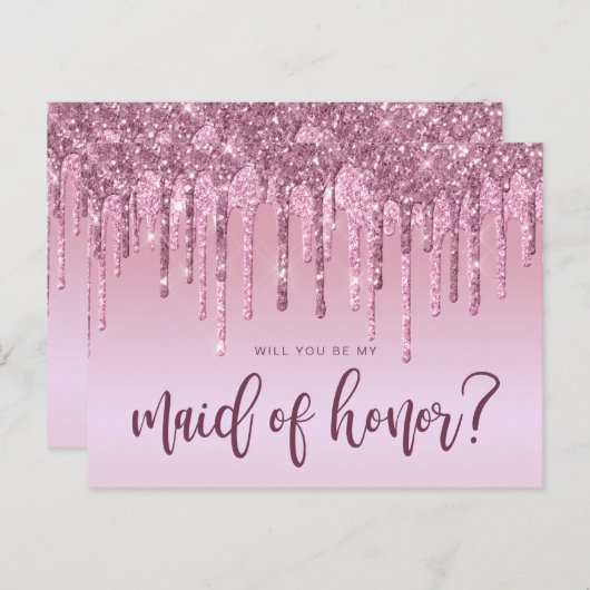 Roos gouddruppels zullen je mijn eerbewijs zijn uitnodiging briefkaart (Voorkant / Achterkant)