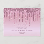 Roos gouddruppels zullen je mijn eerbewijs zijn uitnodiging briefkaart (Achterkant)