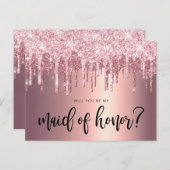 Roos gouddruppels zullen je mijn eerbewijs zijn uitnodiging briefkaart (Voorkant / Achterkant)